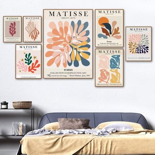 Matisse Colorful Abstract Leaves Decorative Canvas Painting For Living Room Decoration Wall Art Home Decor