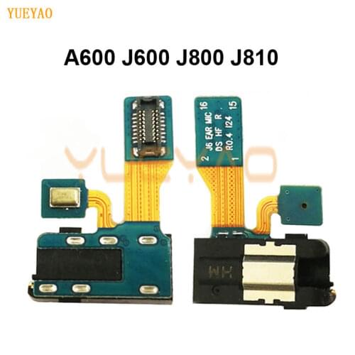 Headphone Jack Microphone For Samsung J6 J8 A6 Plus 2018 J600 J810 A600 A605 Phone New Earphone Audio Jack Mic Flex Cable