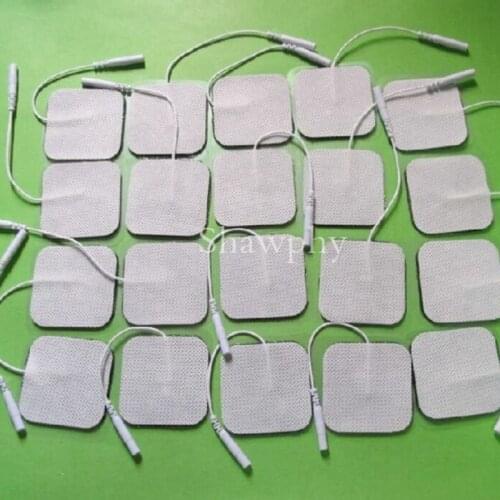 20pcs/lot Replacement Pads Tens Electrodes for Tens Digital Therapy Machine Massager 4x4m Nerve Stimulator with 2mm Plug