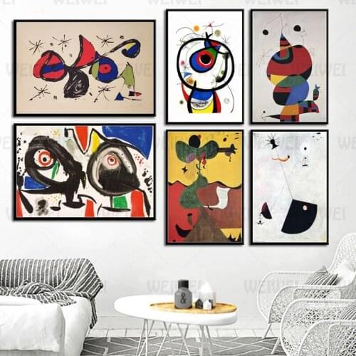 Joan Miro Modern Surrealism Art Paintings Abstract Picture Retro Art Canvas Painting Poster Wall Home Decor