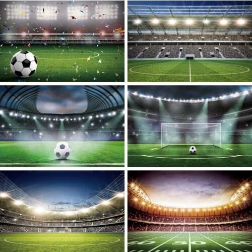 Yeele Green Sky Football Field Soccer Audience Baby Photography Backgrounds Customized Photographic Backdrops for Photo Studio