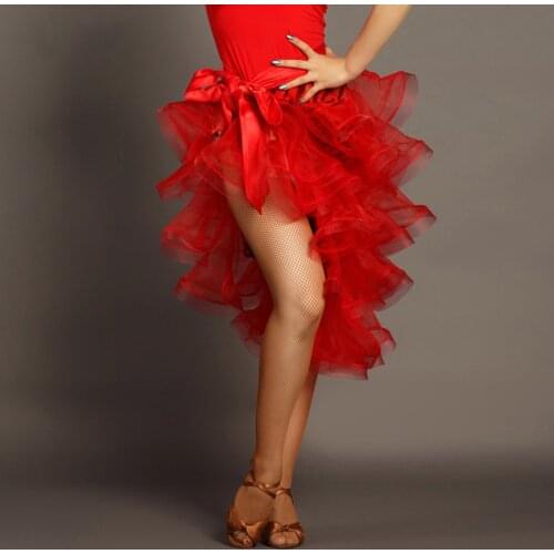 2021 New GB039 Women Latin Dance Skirt Yarn Puffy Design Latin Dancing Hip scarf Performamnce Modern Dance Dress