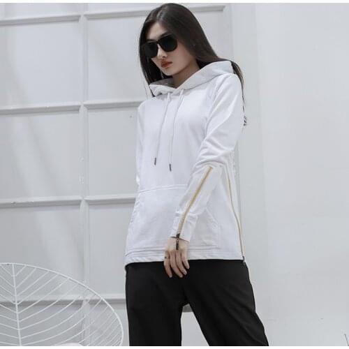 Yamamoto style dark crowd show slim fit hooded Gothic personalized sweater boyfriend style big size front short back long zipper