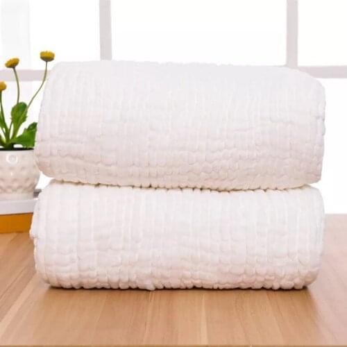 12 layers Crinkle Cotton Gauze blanket 100% Cotton white color 110 x 110 cm baby blanket 12 pieces small wholeasle