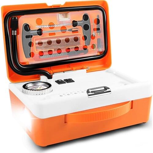 130W 100PSI Inflatable Pump Car Dual-cylinder Air Compressor 12V Electric High-pressure Air Pump With Tire Repair Tool For Moto