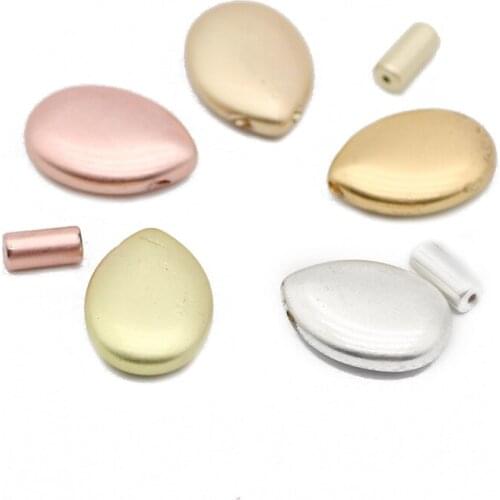 13x18mm 5pcs Water Drop Shape Pendants Matte Gold Hematite Natural Stone Spacers Loose Beads For Jewelry Making DIY Accessories