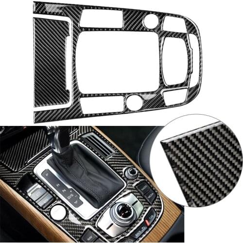 2Pcs Carbon Fiber Auto Gear Shift Box Panel ABS Cover Trim For Audi A4 A5 2013-2016 Q5 2013-2018