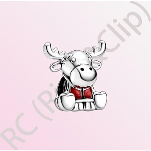 2020 Summer New S925 Sterling Silver Beads Canada Moose Maple Leaf Charms fit Original Pandora Bracelets Women DIY Jewelry