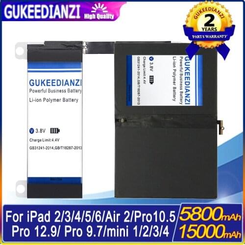 Tablet Battery For Apple iPad mini 4/mini 1/mini2/3/Pro 12.9/Pro10.5/Pro 9.7/For iPad 2 3 4 5 6A1584 A1652 A1577 Batteria +Tools
