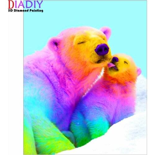 Round full diamond 5D animal diamond painting Cat dog lion color diamond embroidery kit home decoration gift