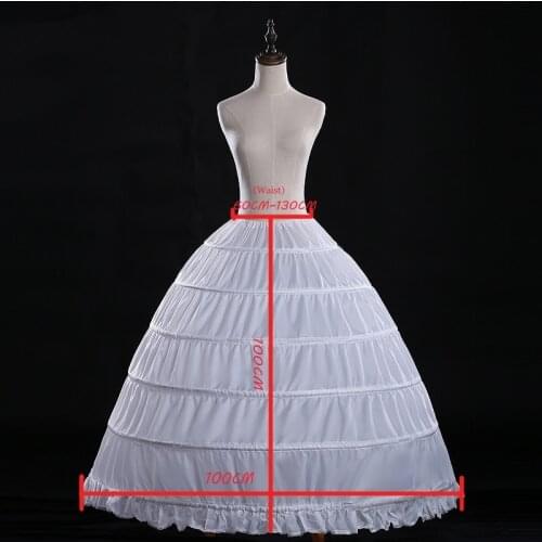 6 Hoops White Underskirt Bridal Petticoat Crinoline for Quinceanera Dress Wedding Accessories Women Girl Plus Size