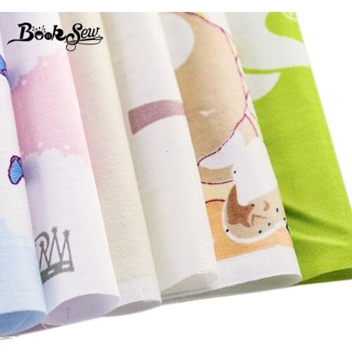 Booksew 6PCS/lot 100% Cotton Twill Fabric Cartoon&Animals Mix Patterns Tissu Material Tecido Sewing Cloth Quilting DIY Patchwork
