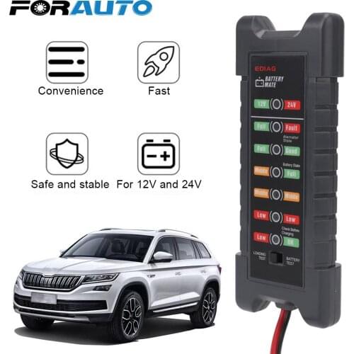Quick Cranking tester Alternator 7 LED Lights Display 12V 24V Car Battery Tester Auto Car Diagnostic Tool