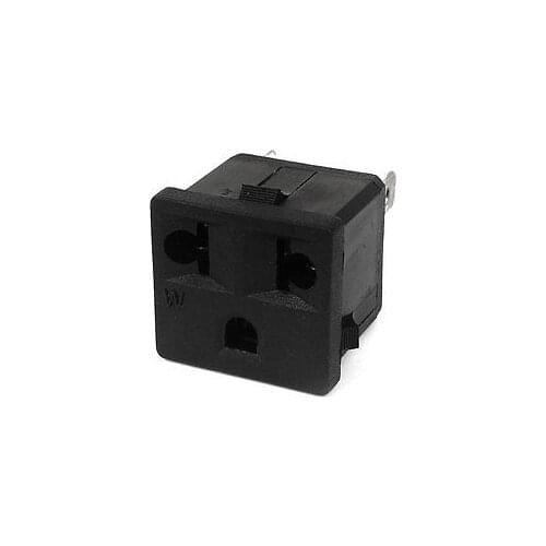 EU US AC 250V/125V 10A/15A 3 Terminals Panel Mount Power Socket