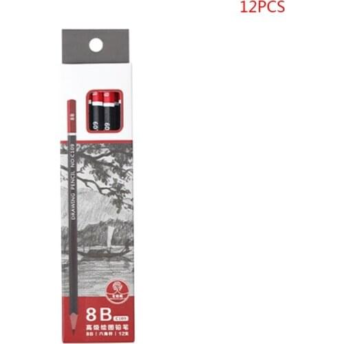 12pcs/box Graphite Pencil Sketch Drawing Writing 2H HB 2B 3B 3H 4B 5B 6B 8B 10B Office School Supply Dropship