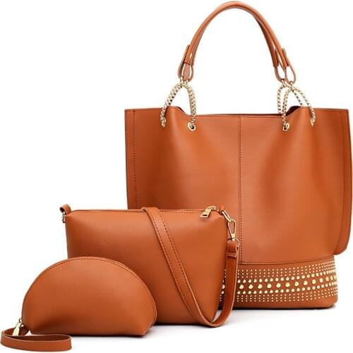 3PCS Womens Bags Set Fashion PU Leather Crossbody Bag Ladies Handbags Solid Messenger Shoulder Flaps Wallet For Female 2021 New