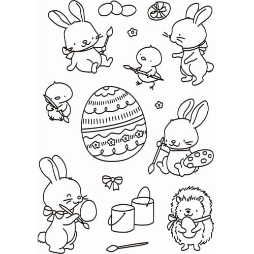 Rabbit transparent Clear Silicone Stamp/Seal for DIY scrapbooking/photo album Decorative clear stamp sheets B0628