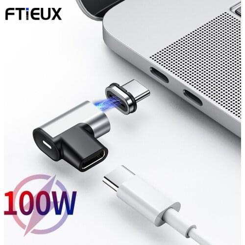 100W USB Type C Magnetic Adapter USB C 3.1 Fast Charging Type C 24 Pin Converter Connector For iPad MacBook Pro Huawei Xiaomi PC