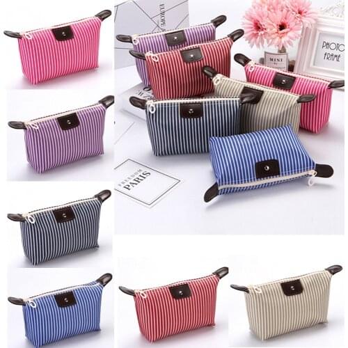 Multifunction Beauty Cosmetic Makeup Bag Organizer Zipper Handbag Travel Toiletry Waterproof Case Pouch Beige Black Blue Purple