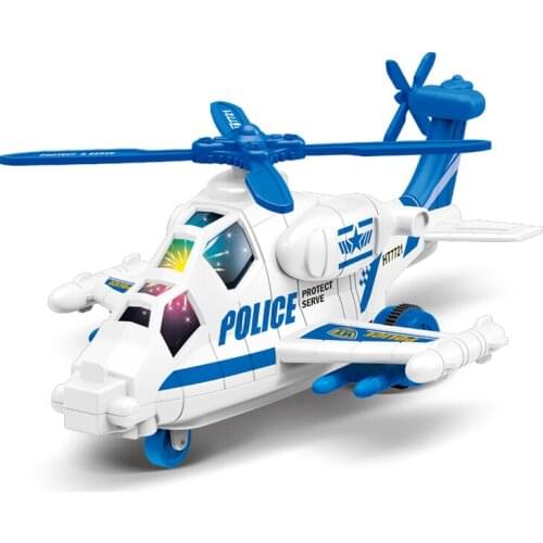 Inertial Sound and Light Helicopter Passenger Plane High-Speed Train Car Model with Light and Music Childrens Toy Birthday Gift