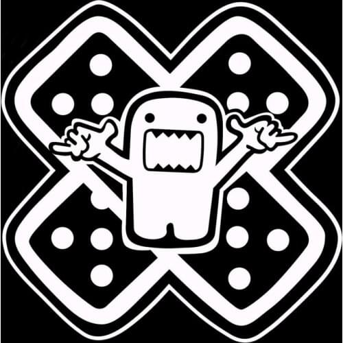 2pcs 16CM16CM Fashion DOMO KUN BANDAID Funny Car-styling Decal Car Window Sticker Motorcycle Decals Black White