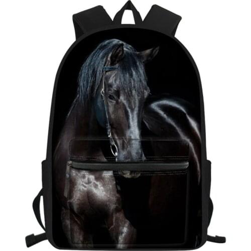 Black Horse School Bag Set For Teen Boys Girls Cute Student Kids Schoolbag Primary Children Bookbag Mochila Gift