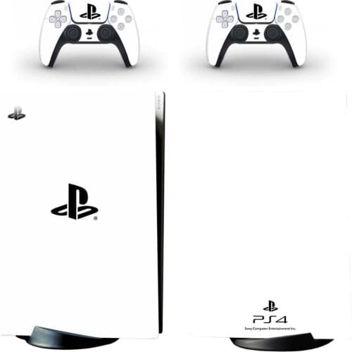 Pure White Black PS5 Digital Edition Skin Sticker Decal Cover for PlayStation 5 Console and Controllers PS5 Skin Sticker Vinyl