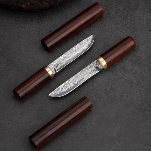 HUANGFU VG10 Damascus steel hunting knife fixed knife camping survival knife outdoor tools handmade knife knife