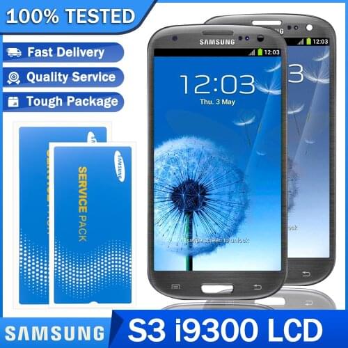 Original LCD S3 for SAMSUNG Galaxy i9300 i9300i GT-I9300 Super AMOLED Display With Frame Replacement LCD Screen And Digitizer