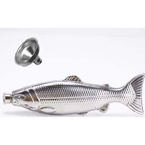 Popular Trout-Fish-Shape Hip Flask Pocket Flask 5oz Alcohol Bottle Mini Stainless Steel Party Drinkware For Outdoor Travel Gift