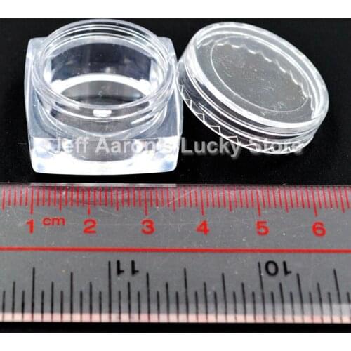 12 Pieces Portable Plastic Clear Cosmetic Empty Jar Pot Box Makeup Nail Art Cosmetic Bead Storage Container Square Bottle