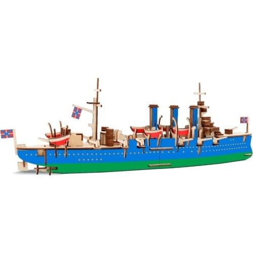 WoodCraft DIY Merchant Ship Boat Creative Assembly Kits Wooden 3D Building Blocks Toys Kids DIY Hobbies Eductionnal Toys