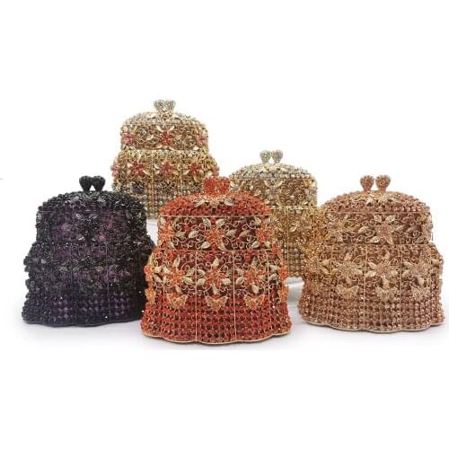 Bag For Women Luxury Bridal Wedding Party Purses Elegant Purses Women Evening Party Fashion Purses Diamonds Windbell Crystal Bag