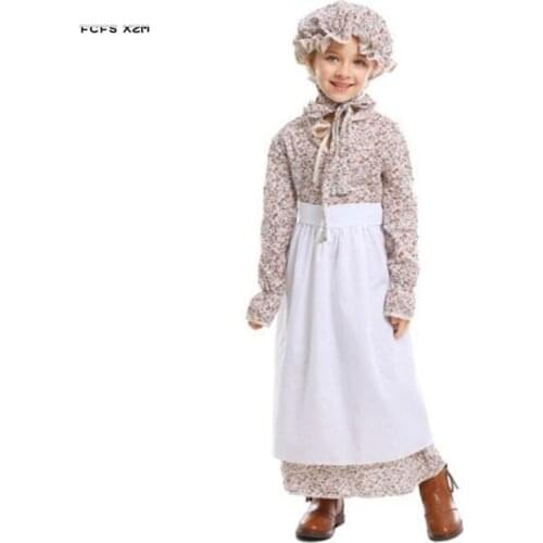 S-XL Medieval Retro Girls Halloween Maid Costumes Farmer woman Countrywoman Cosplays Carnival Purim party Stage play party dress