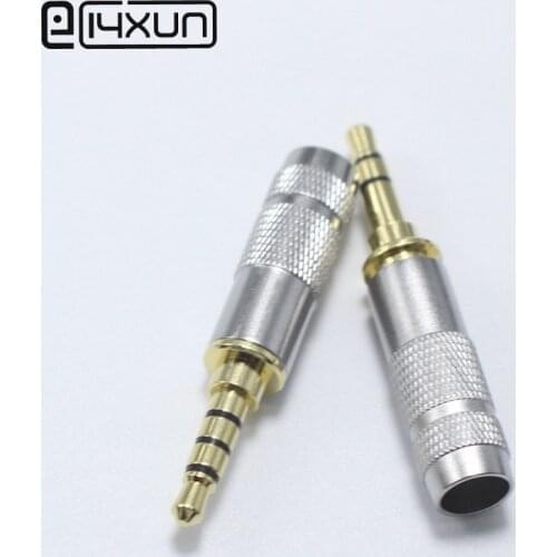1pcs 3.5mm Stereo Headset Plug 3 4 pole 3.5 mm Audio Plugs with Clip Adaptor Connector for Mobile phone MP3 MP4 MP5 Ipad ect