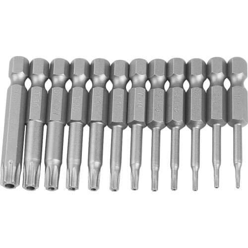 Super PDR Tools 12Pcs (T5-T40) Electric Tamper Torx Socket Screwdriver Bit Multi-fuction Screwdrivers Kits Bit Set Hand Tool Set