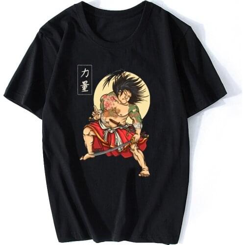 Tattooed Samurai T-shirt Japanese Art Shirt Men Unisex Men T Shirt Fashion Hanukkah Aesthetic Men Tumblr Funny T Shirts
