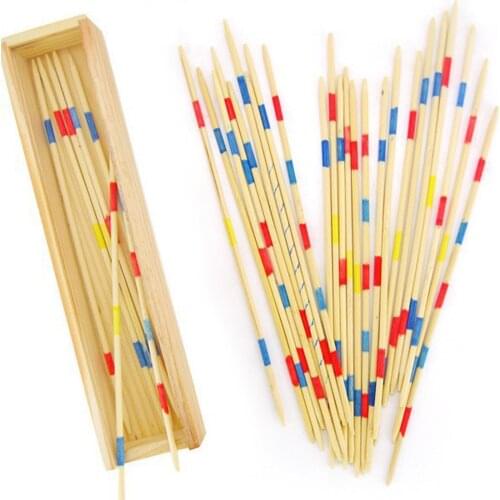 Traditional Mikado Spiel Pick Up Sticks With Box Game Spillikin Game Multiplayer Game Baby Educational Wooden Game 30Pcs