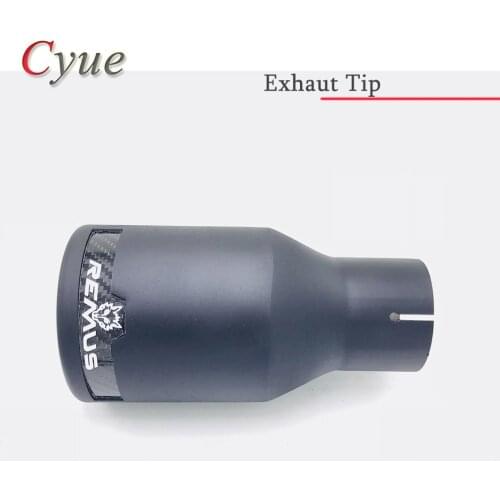 1PCS IN 2.5'' Out 4'' Universal Remus Exhaust Matt black Carbon fiber Rear Exhaust tips end Pipe