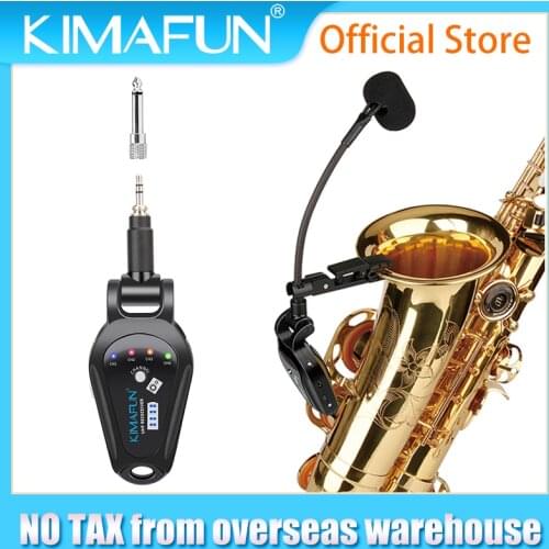 UHF Wireless Microphone System Clip on Musical Instruments for Saxophone Trumpet Sax Horn Tuba flute Clarinet Pipe Guitar Cello