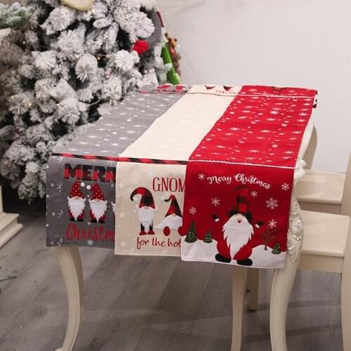 Embroidered Table Flag Christmas Decoration Runner Snowflake Tablecloth Creative Christmas Table Decoration Table Runner Luxury
