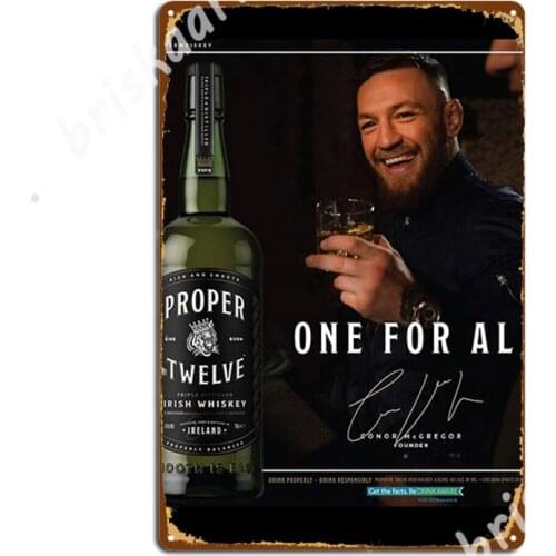 Conor Mcgregor Proper 12 Official Signature Logo Metal Signs Wall Mural pub Garage create Poster Tin sign Posters