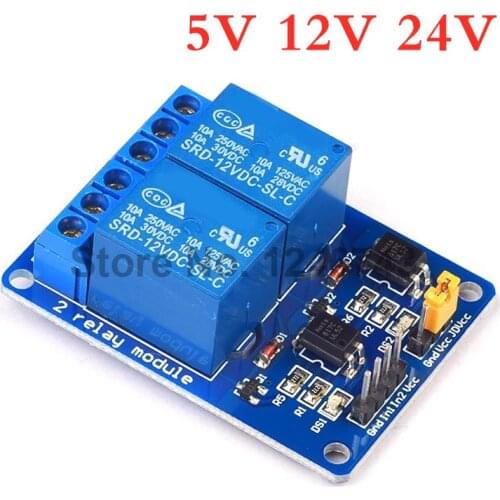 5V 12V 24V 2 Channel Relay Module Optocoupler Isolation Module Relay Control Board