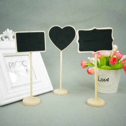 20pcs/lot 3 designs wooden Chalkboard Blackboard Stand Place Card Holder Table Number vintage rustic wedding decoration