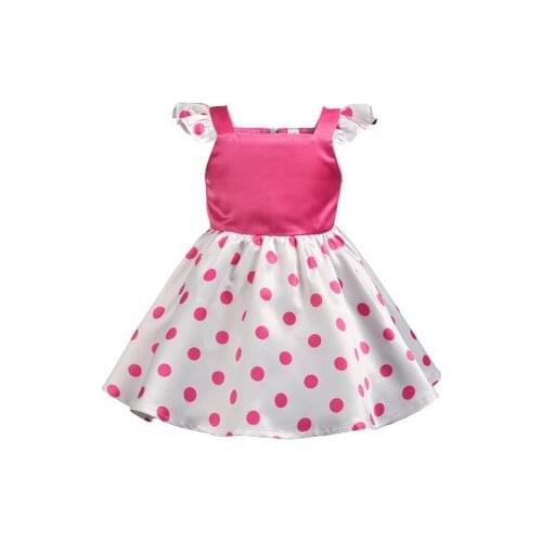 2018 NEW summer lovely Baby Girl Princess Dress Kids Sleeveless Dresses For Kids Wedding Party Dresses Dot Backless baby Dress