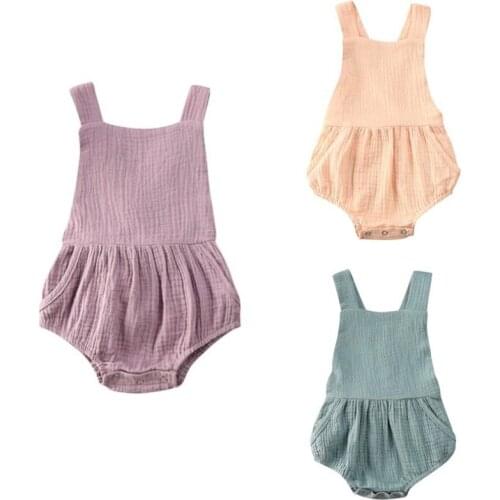 2020 Infant Baby Boy Girl Rompers Hot Sale Summer Sleeveless Romper Jumpsuit Baby Boy Girl Outfit Bib Jumpsuit Shorts Clothes