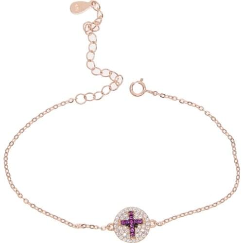 2019 Simple summer 925 silver cross Bracelet tiny link Chain Charm Women Fashion Jewelry delicate bracelet for dress fairy lady