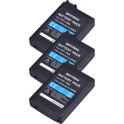 3Pcs 3600mAh 3.6V Rechargeable Battery Packs Replacement for Sony PSP 1000 Console