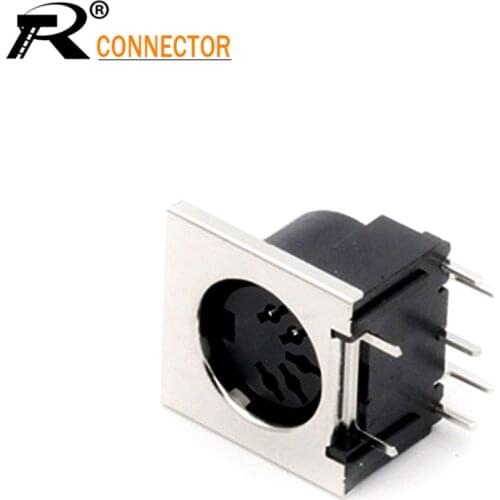 3pcs DIN connector 5 Pin DIN Female Jack Right Angle Panel Mount 90 Degree 5 Pin Female DIN Adapter Solder Type Jack Chassis