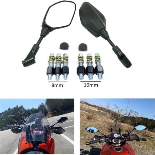 8MM 10MM Clockwise Threaded Bolts Motorbike Bluish Reverse Side Mirrors Motorcycle Mirrors For Honda For Suzuki For Yamaha